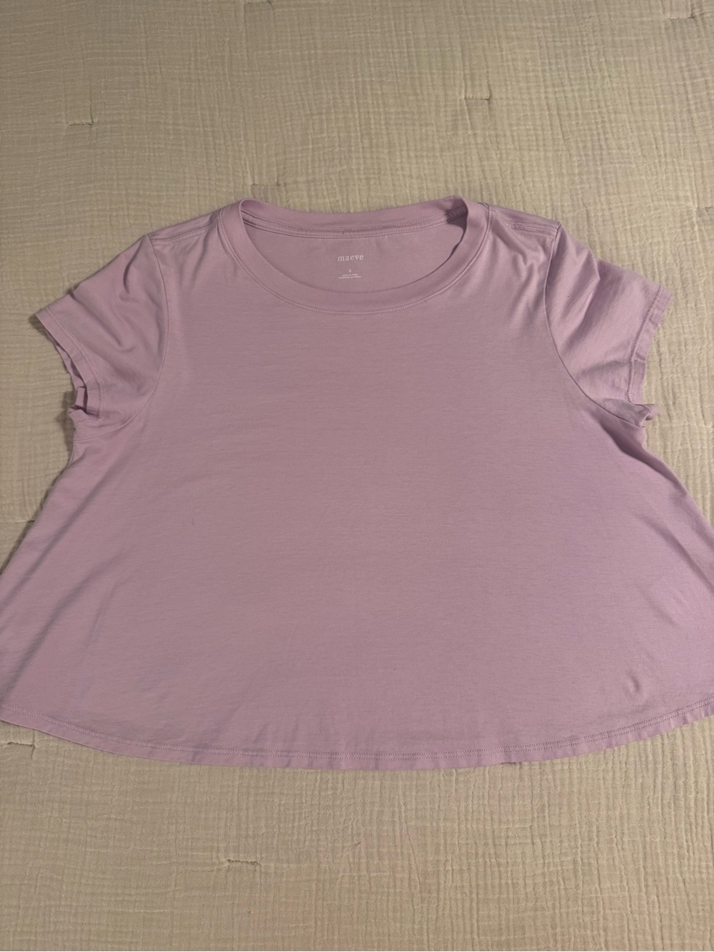 Maeve Pastel Lavender Short Sleeve Scoop Neck Tee
